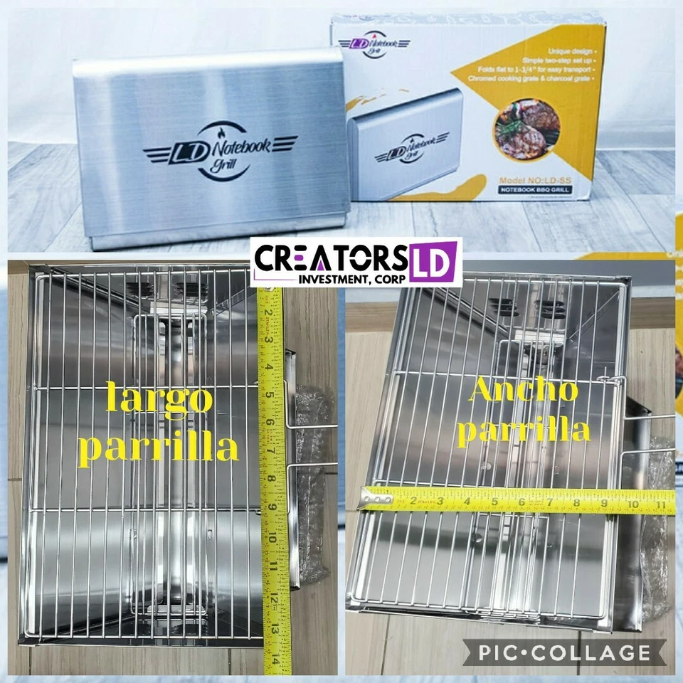 LD Notebook Grill Edelstahl Parrilla en Acero (Portatil) CARBÓN - Bild 2 von 4