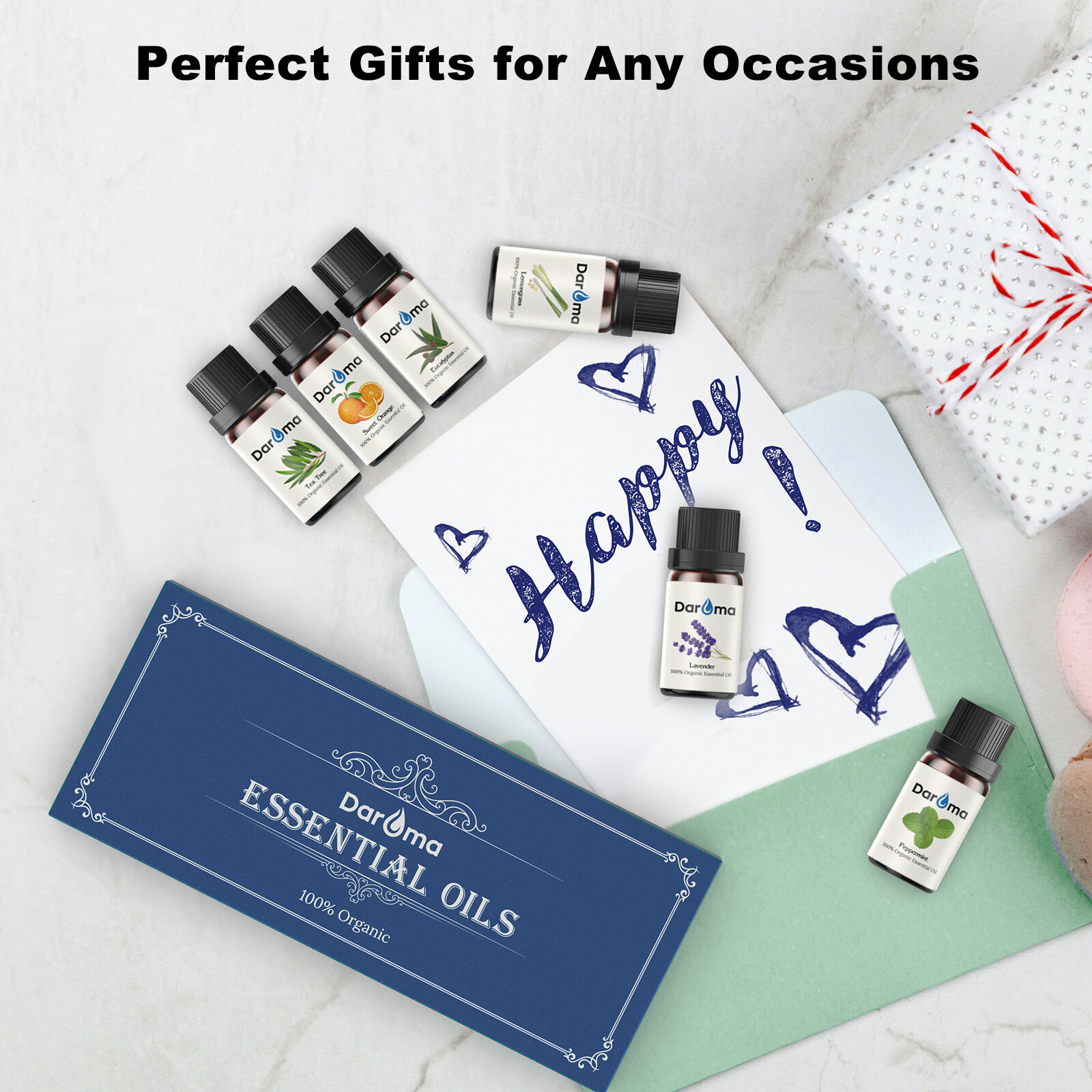 Essential Oils Set, Daroma Top 6 Aromatherapy Oils Set for Diffusers, Set 6*10ML