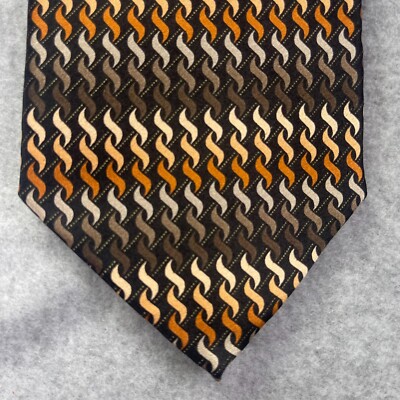 Giorgio Brutini Classic Necktie 60x4 Brown Orange Rope Print 100