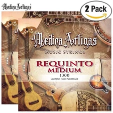 2-PACK Medina Artigas 1300 Nylon Silver Plated Requinto Strings Medium Tension