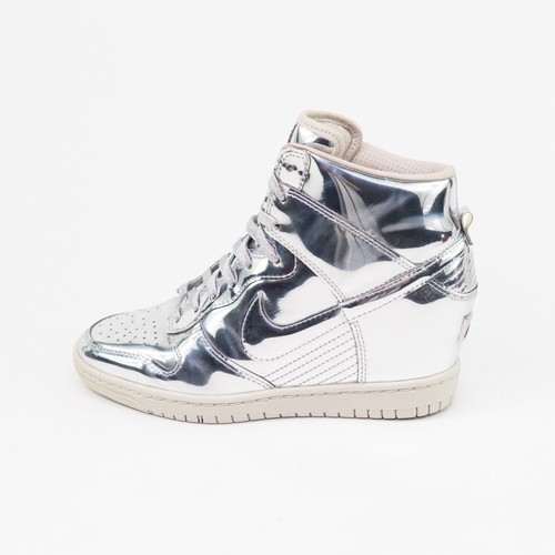 Nike Dunk Sky Hi High Hidden Wedge Heel Metallic Liquid Silver Womens 7 RARE - Picture 8 of 10
