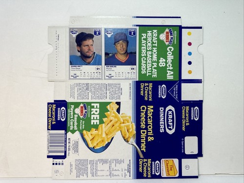 George Brett Ron Darling 1987 Kraft Home Plate Heroes Never Folded Panel/Box