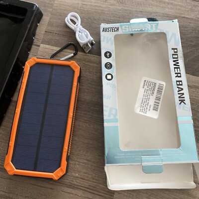 10000 MAh Solar Mobile Power, With Flashlight/ USB/ Orange/ Micro Interface/ Az