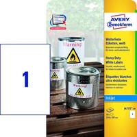 Avery Zweckform Wetterfeste Etiketten, 210 X 297 Mm, Weiá