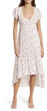 Velvet Torch Women's Size Small Ivory Floral Hi Low Dress Cottagecore Romantic