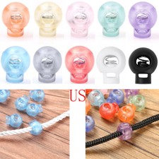 Plastic Single Hole Cord Locks Clip Spring Loaded Round Stopper Fastener