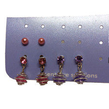 Claire's Sensitive Solutions 3-Pack Pierced Earrings Stud  Dangle Brand New