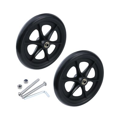 2 PCS Walker Wheels Replacement Drive Walker Replacement Parts Black 7.87''×