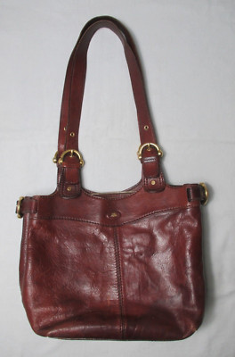 Vintage THE BRIDGE Designer Damen Handtasche Schultertasche braun 1970´s