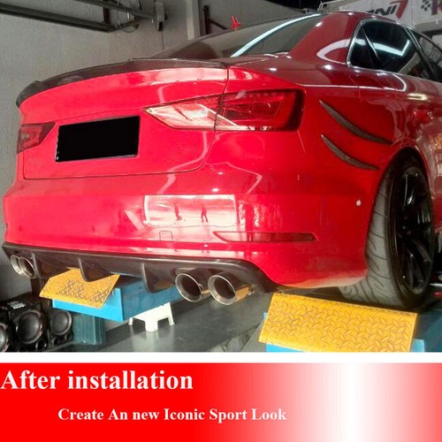 REAL CARBON Rear Bumper Diffuser Lip Spoiler For Audi S3 A3 Sline Sedan 2013-16 - Afbeelding 6 van 14