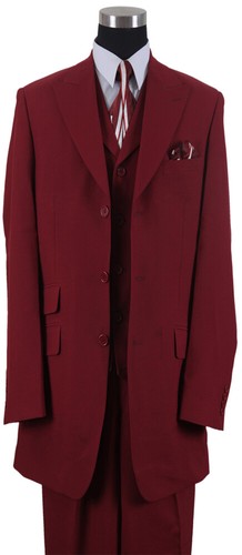 Fashion suit 3 Button, Vest , Double Vent Length 35" Design by Milano Moda 905V - Picture 6 of 7