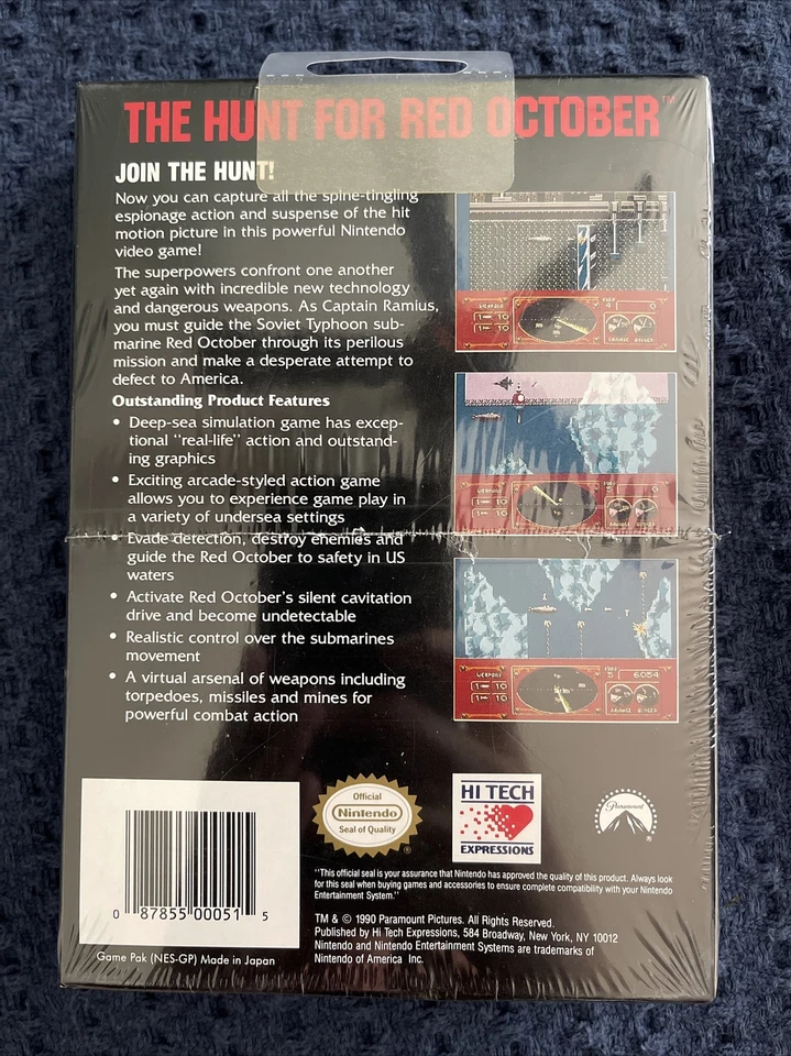 The Hunt for Red October (Nintendo Entertainment System, 1991) Factory Sealed - Image 2 of 4