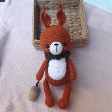 Hand crochet Ginger the Squirrel with acorn Stuffed toys Animals Plush toys Gift
