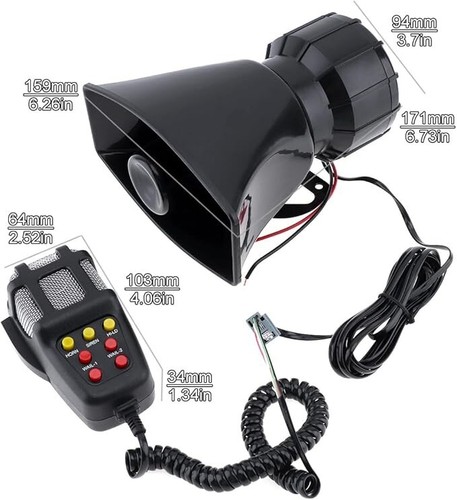 KIT SIRENA ALLARME DI SICUREZZA PROFESSIONALE PER AUTO E MOTO CLACSON DA 100W - Foto 2 di 8