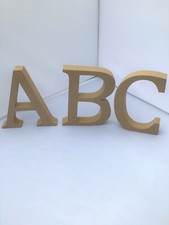 WOODEN CAPITAL LETTERS FOR CRAFTS AND DECORATING FREE STANDING LETTER 13CM x 2CM