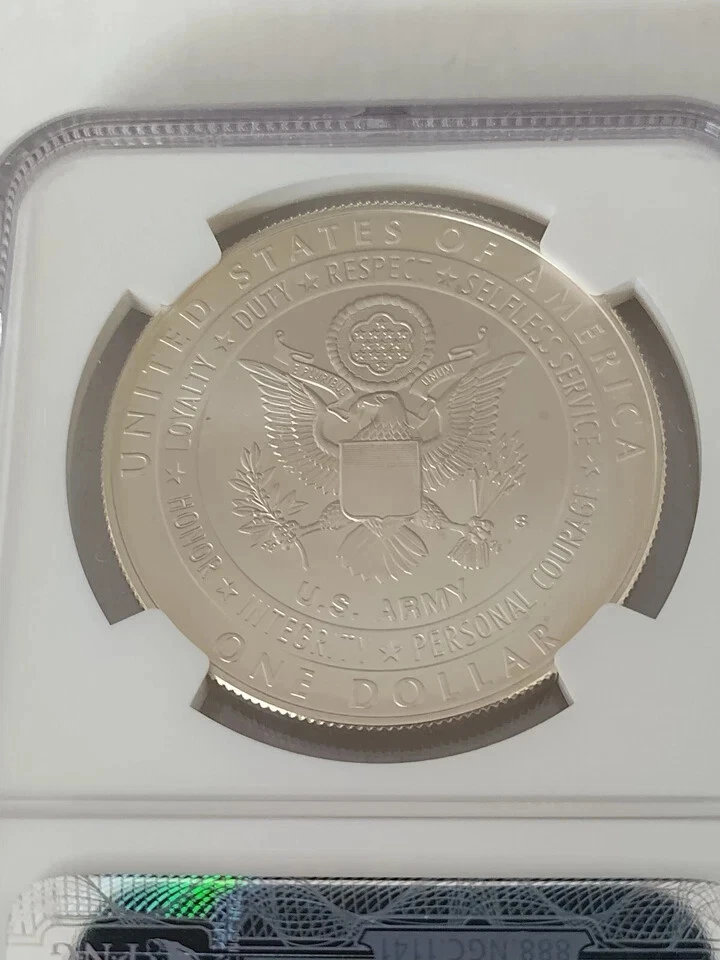 2011 S $1 U.S. Army Commemorative Silver Dollar NGC MS70 - Image 3 of 3