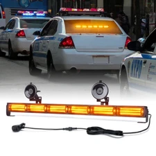 26/35in Traffic Advisor Light Bar Flashing Beacon Amber White Safety Baton Light