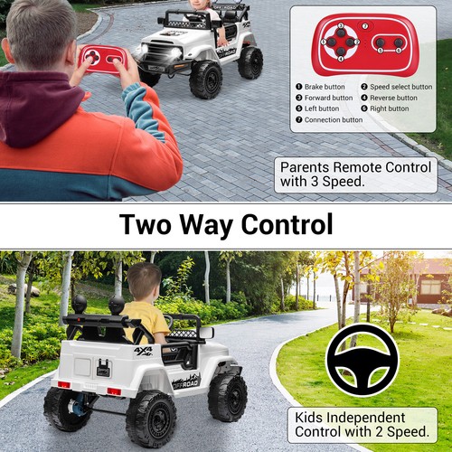 12V Kids Ride on Jeep Electric 2-Seater Truck Car Vehicle Toy 2-Way Control MP3 - Picture 3 of 10