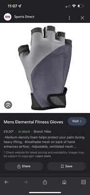 Herren Nike Elemental Fitness Handschuhe Grau/Blau/Schwarz Small