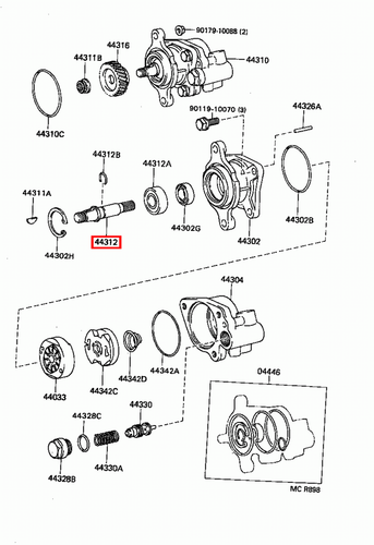 Genuine LandCruiser 80 105 Series 1HD 1HZ Power Steering Pump Shaft - Picture 10 of 20