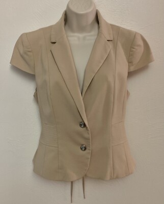 New York & Co. 7th Ave Design Studio Camel Color 2 Button Closure Blazer Size 10