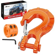 Nilight Forged Steel Winch Hook 3/8" Grade 70 Safety Latch Winch Cable Hook