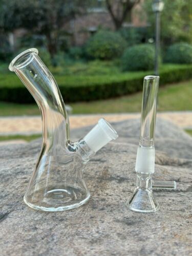Clear 4.5" MINI Glass Bong Smoking Water Pipe Beaker Bubbler Percolator Shisha - 第 1/15 張圖片
