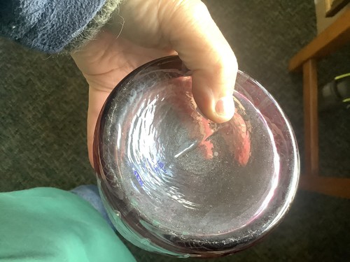Vintage Pair Of Bohemian Cranberry Red Glass Decanters Oringnal Stoppers, C1980 - Picture 11 of 11