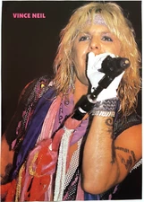MOTLEY CRUE VINCE NEIL LIVE VTG 80'S FULL PG MAGAZINE PINUP POSTER CLIPPING (A)