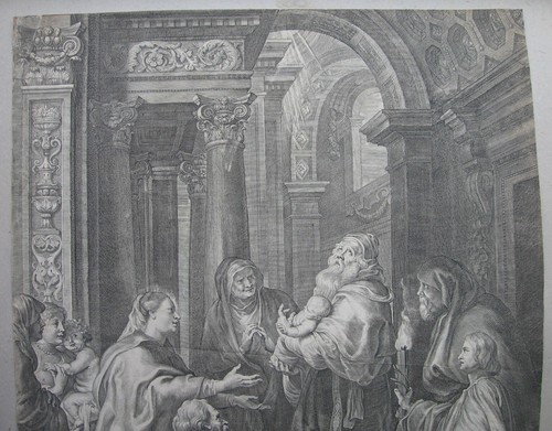 Paulus Pontius: Darstellung Christi 1638/Christ Temple Print Kupferstich Rubens - Bild 2 von 4