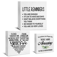 3 Pcs Inspirational Wood Signs Decor Encouraging Wood Block Signs Little Remi...