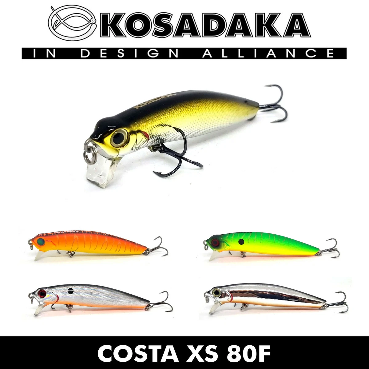 KOSADAKA COSTA XS 80F FLOATING FISHING CRANK BAIT LURE 80mm 7.7g DARK HUNTER