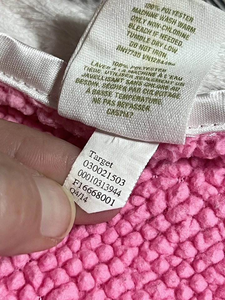 Circo Target Rosa Amarillo Minky Punto Suizo Retazos Sherpa Bebé Manta Lovey Foto 3 de 4