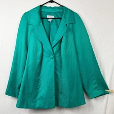 JG Hook Linen Rayon Jacket Women 24W Plus Size Mature Professional Office Casual