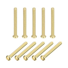 Brass Machine Screws, M3x30mm Phillips Pan Head Fastener Bolts 36Pcs