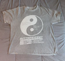 BITTERSWEET Vintage Wash Ying-Yang Mens Graphic T Shirt Size L