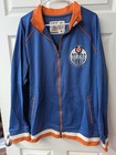 Rare CCM Vintage Edmonton Oilers Pro NHL Hockey Jacket Zip Up Adult Size XL