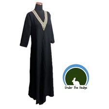 NWT Black Embroidered V-Neck Maxi Dress | Small | Whimsigoth Boho Chic Resort U1