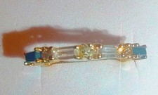 14k solid yellow Gold Ring with CZ Gems, Size 7 252