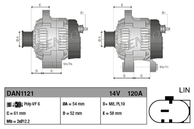 Denso Alternator DAN1121