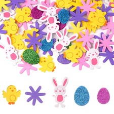 160 Pcs Easter Foam Stickers Animal Shape Self Adhesive Easter Stickers Glitter