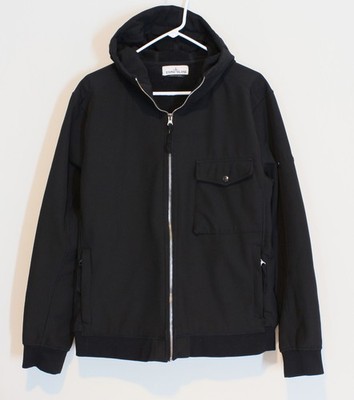 Stone Island Soft Shell-R Hoodie Jacket Fleece Lined Full Zip Black Men XL