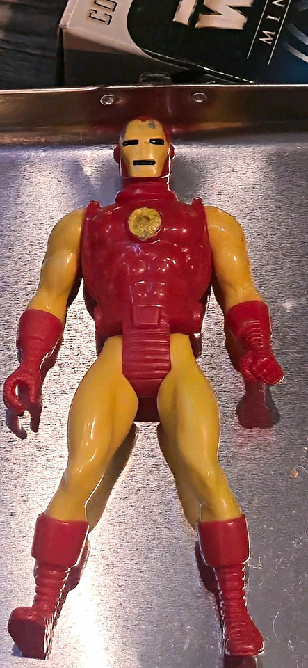 A 1984 vintage Marvel Iron Man action figure with accessories — pre-MCU-era Iron Man is a genuine rarity that any Marvel or toy collector would flip over.