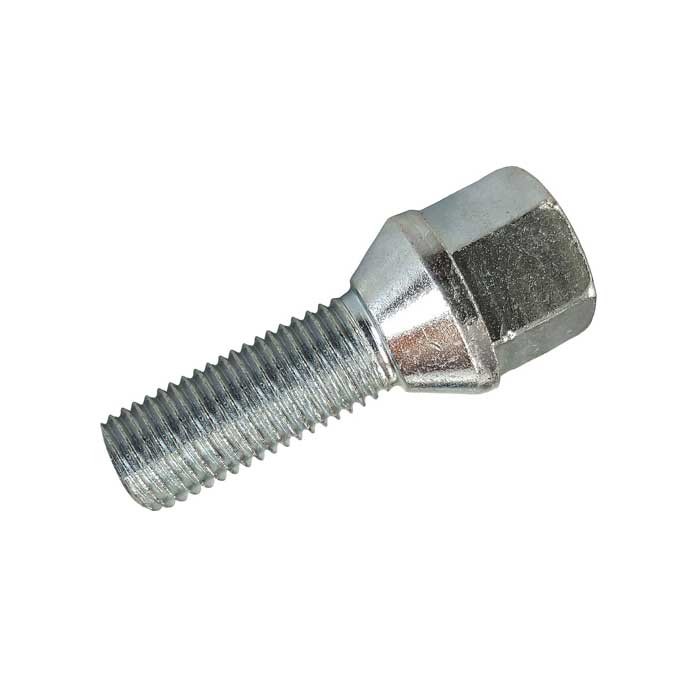 1x Silver Wheel bolt M12x1,25 tapered 60° for Lancia, Delta III (84), Kappa (83)