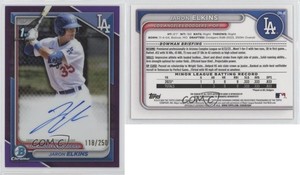 2024 Bowman Chrome Prospect Purple Refractor /250 Jaron Elkins #CPA-JE Auto
