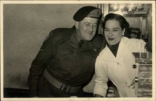 RPPC Vintage Military Postcard with Soldier and Woman, Unused