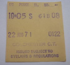1971 Colchester CT  Bus 5p Ticket