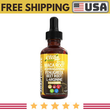 Organic Maca Root Liquid Drops Ashwagandha Fenugreek Beet Root and L-Arginine