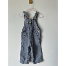 Vintage OshKosh B  Gosh Vestbak Hickory Stripe Overalls 18M Made USA Railroad