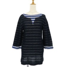 Chanel Dress Cotton Rayon Silk Black Size 36 P47599 Women